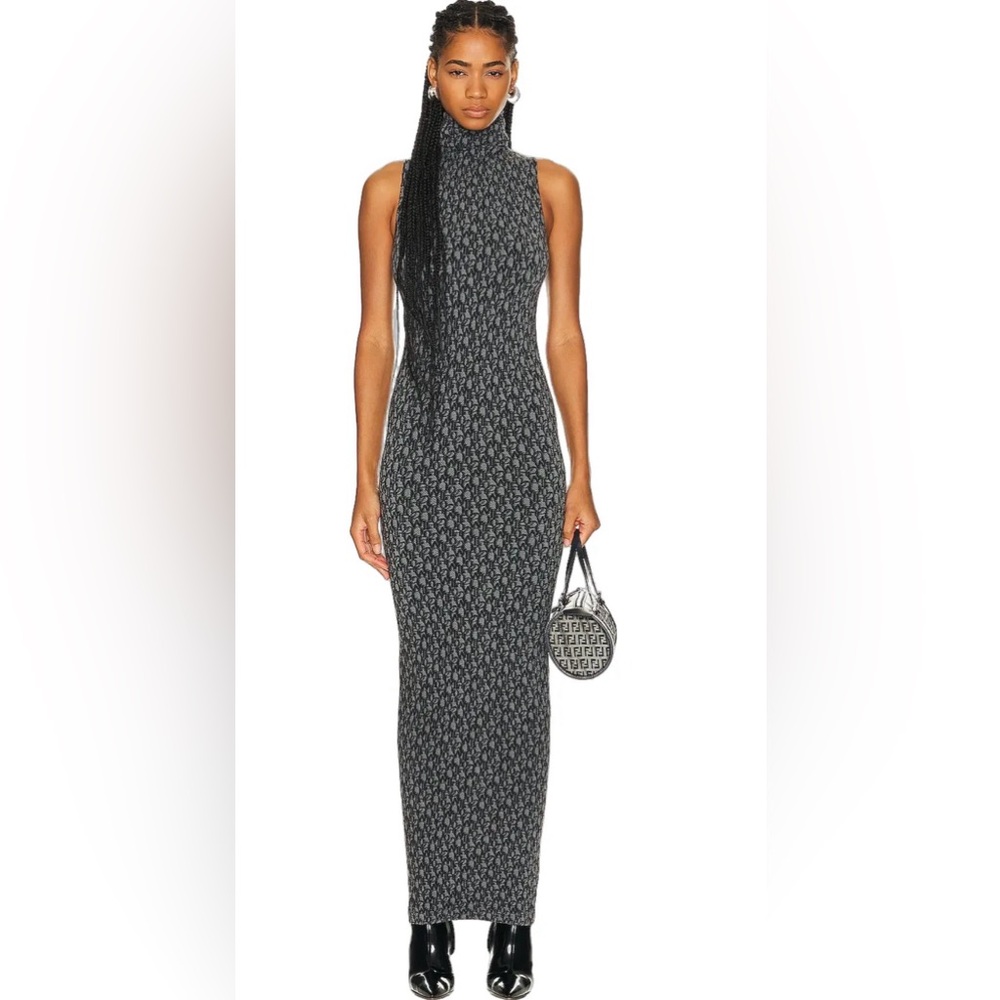 NWT WOLFORD Bodycon Black Ash Logo Letter Dress - Sizes s & XS